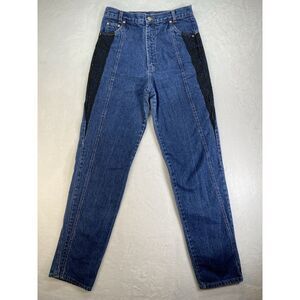 Panhandle Slim Blue Straight Leg Jeans with Black Side Panels
